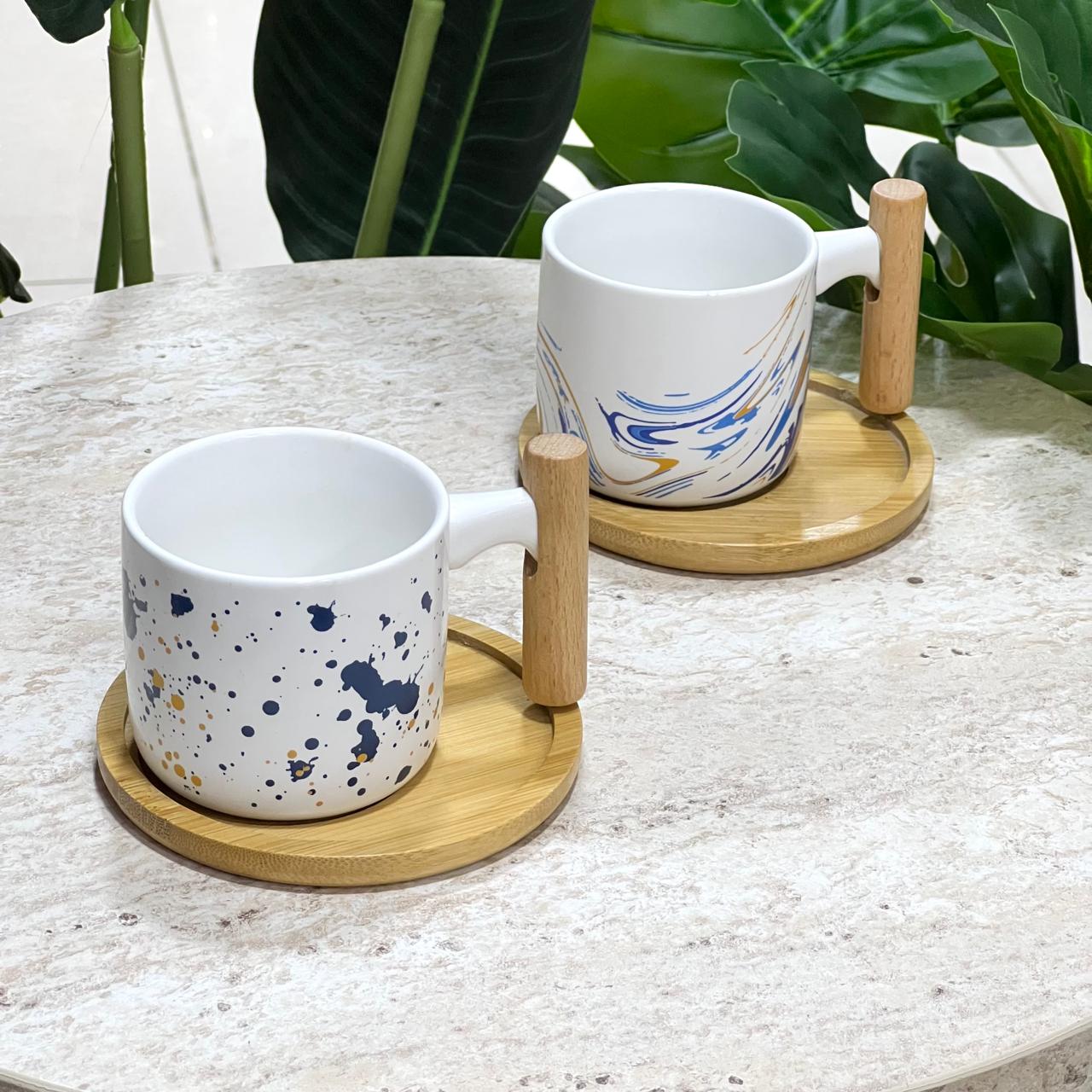 Wooden Trey White Mug