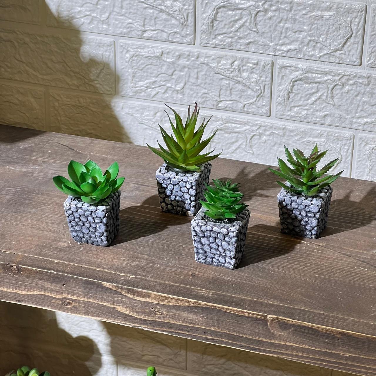Stone Look Mini Artificial Plant
