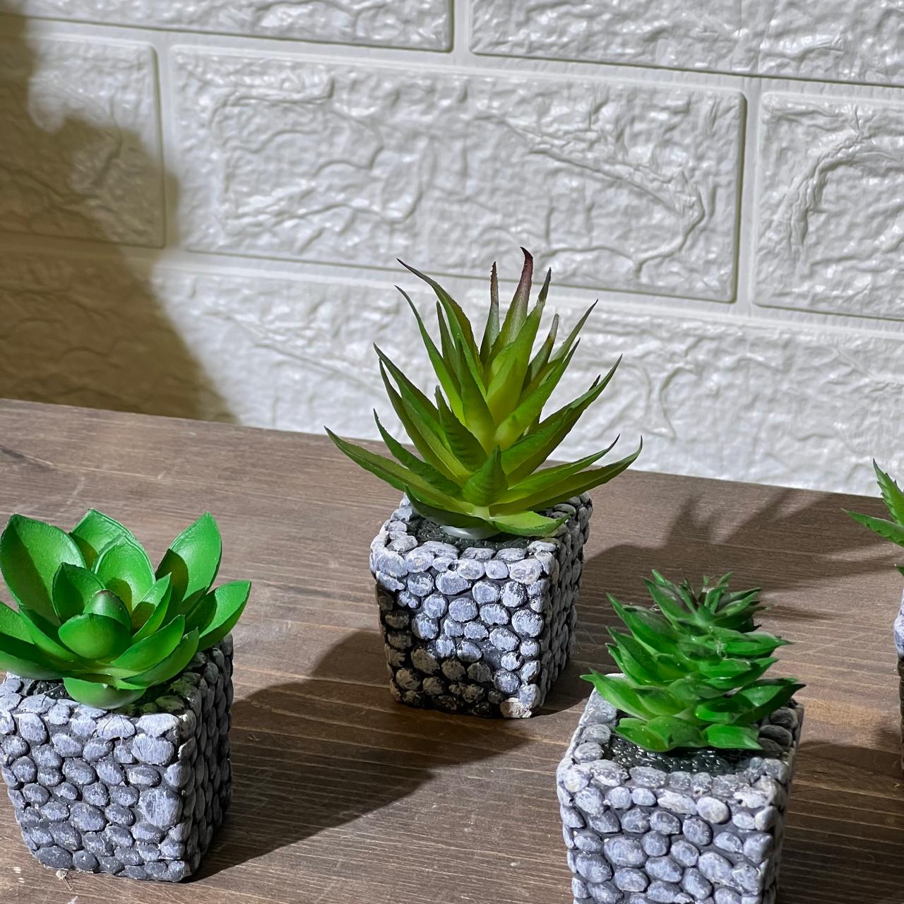 Stone Look Mini Artificial Plant