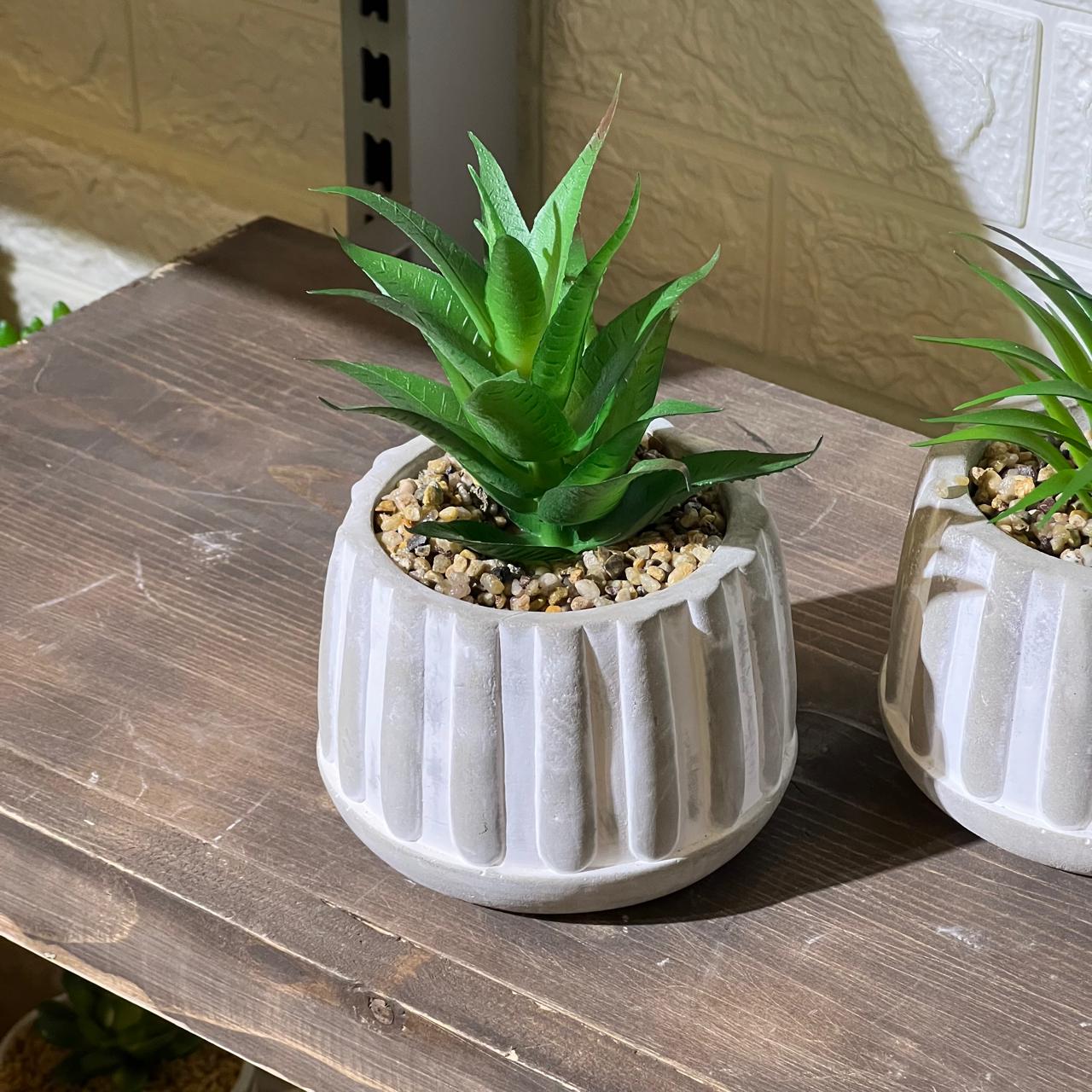 Cool Concrete Pot Artificial Succulent