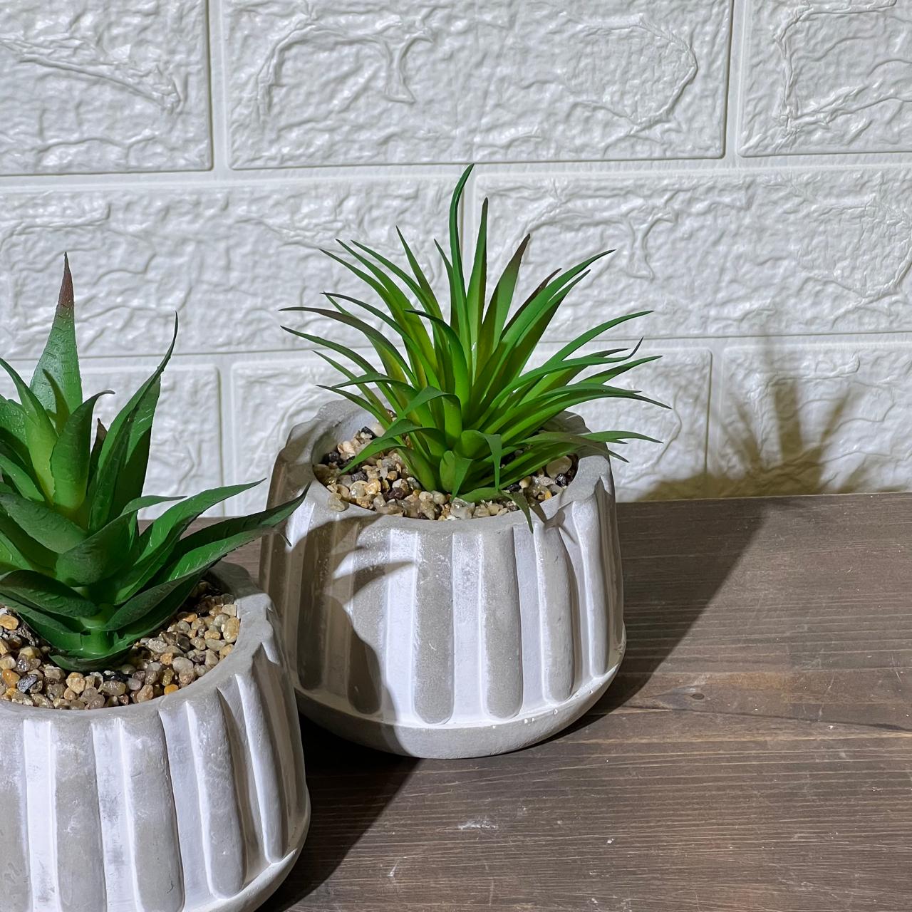 Cool Concrete Pot Artificial Succulent
