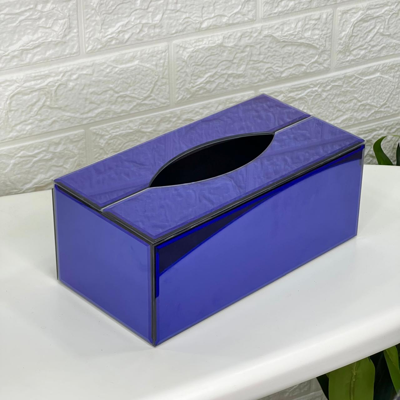 Classy Blue Mirror Tissue Box