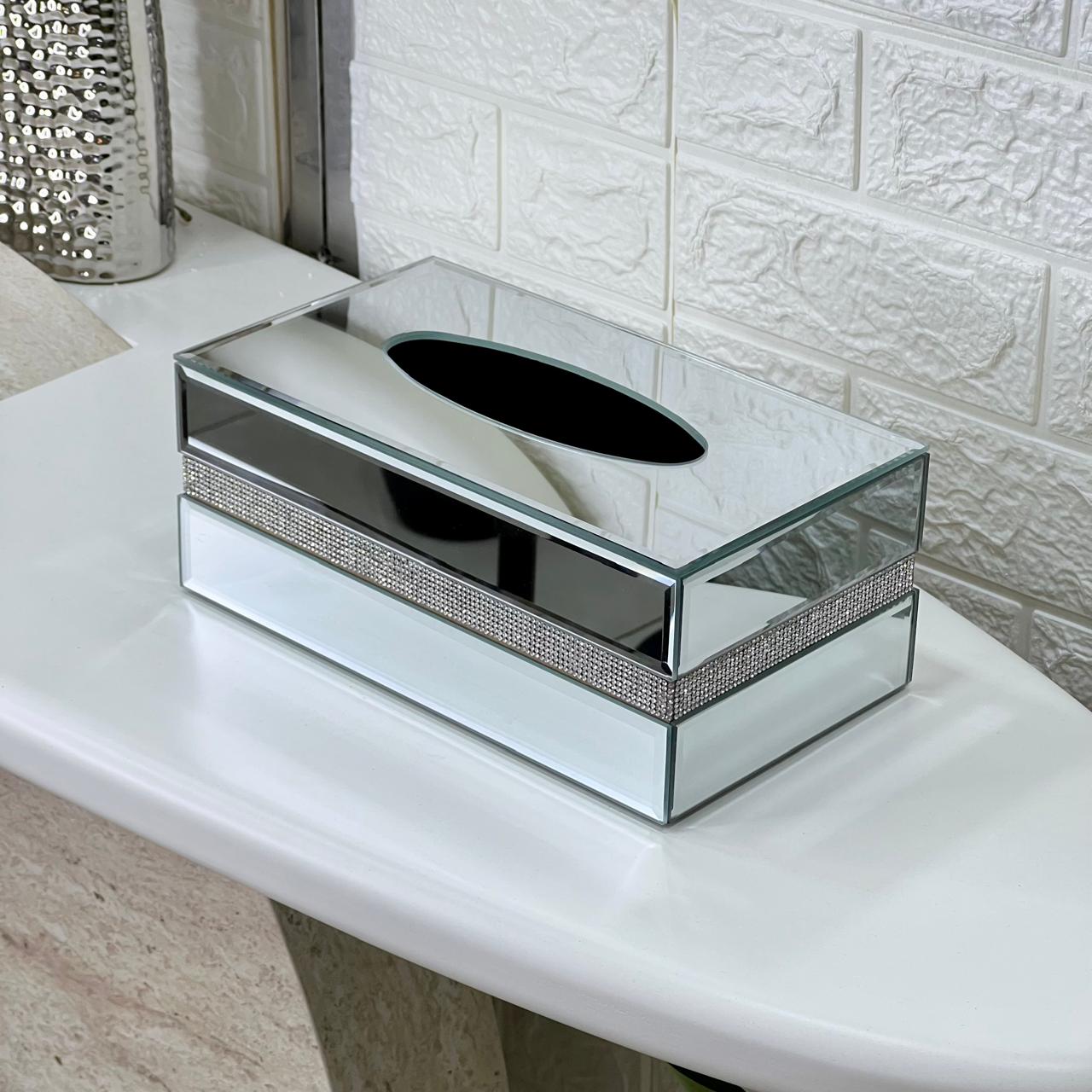 Luxury Stripe Mirror Tissue Box
