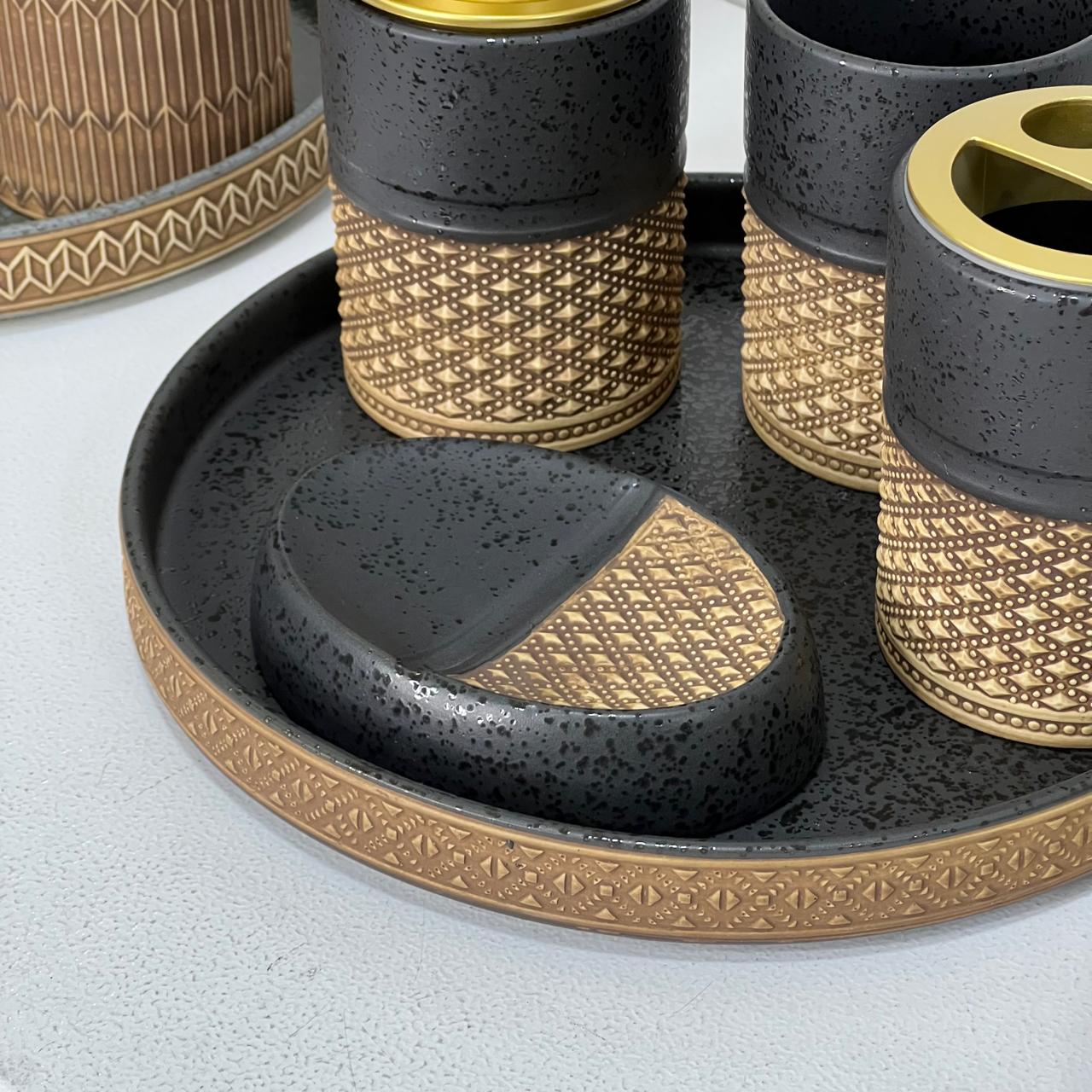 Ceramic Lux 5-Piece Bathroom Set