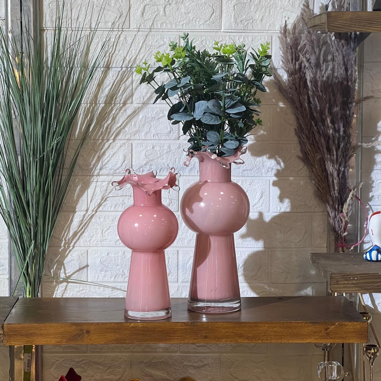 Pink Drip Vase Set