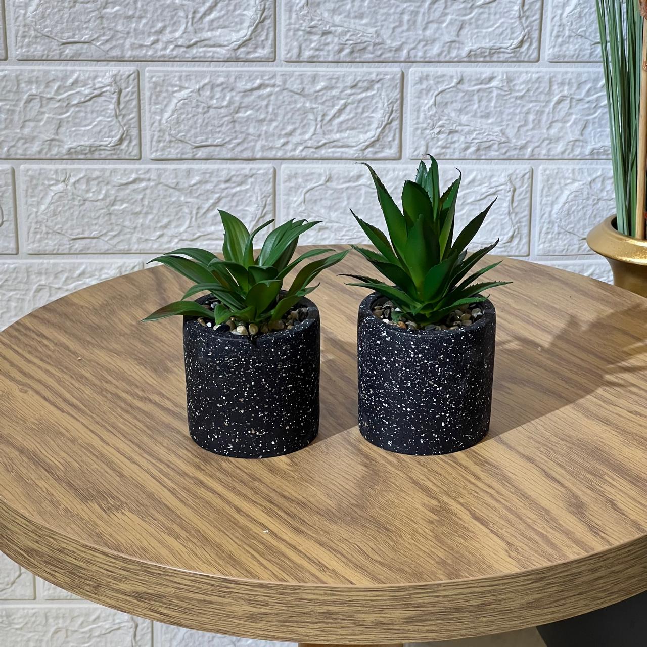 Specced Black Pot Artificial Plant