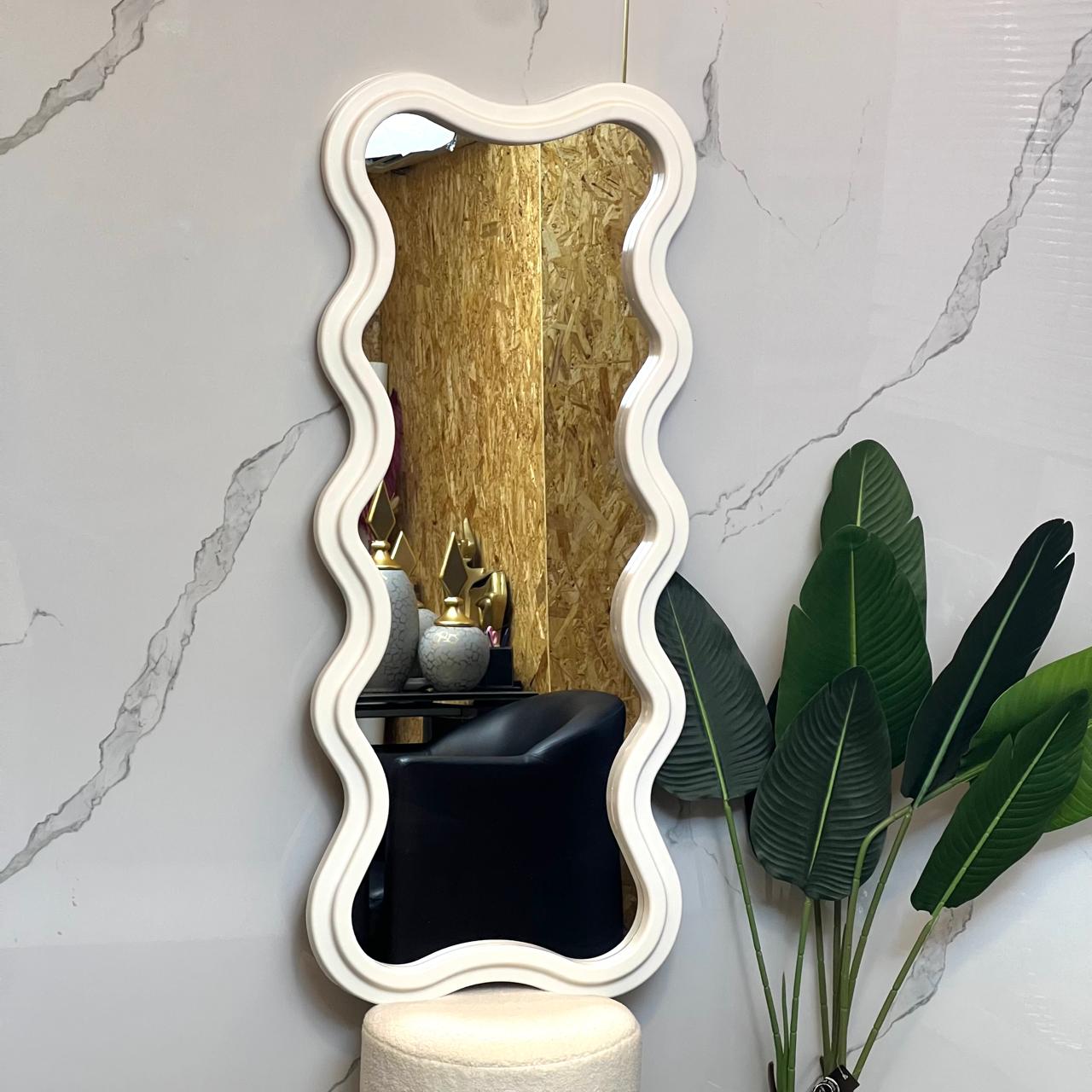 Wavy White Mirror