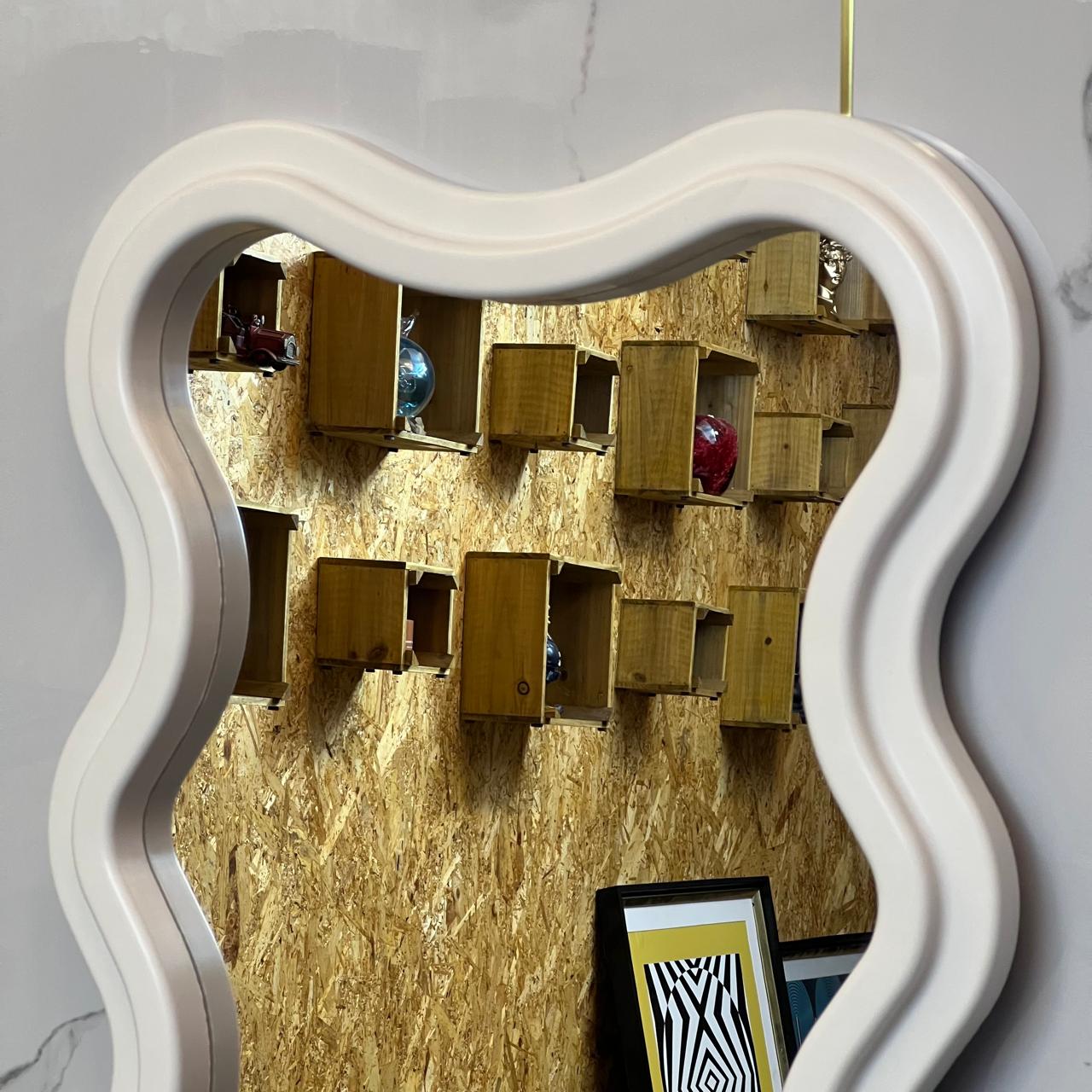 Wavy White Mirror