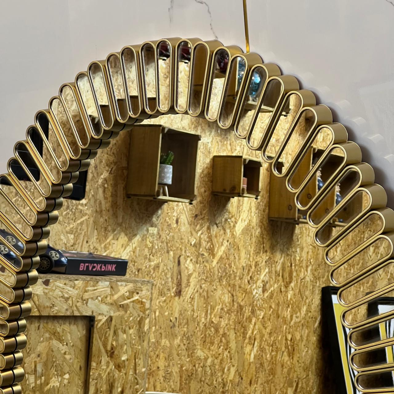 Huge Beautiful Retro Modern Golden Mirror