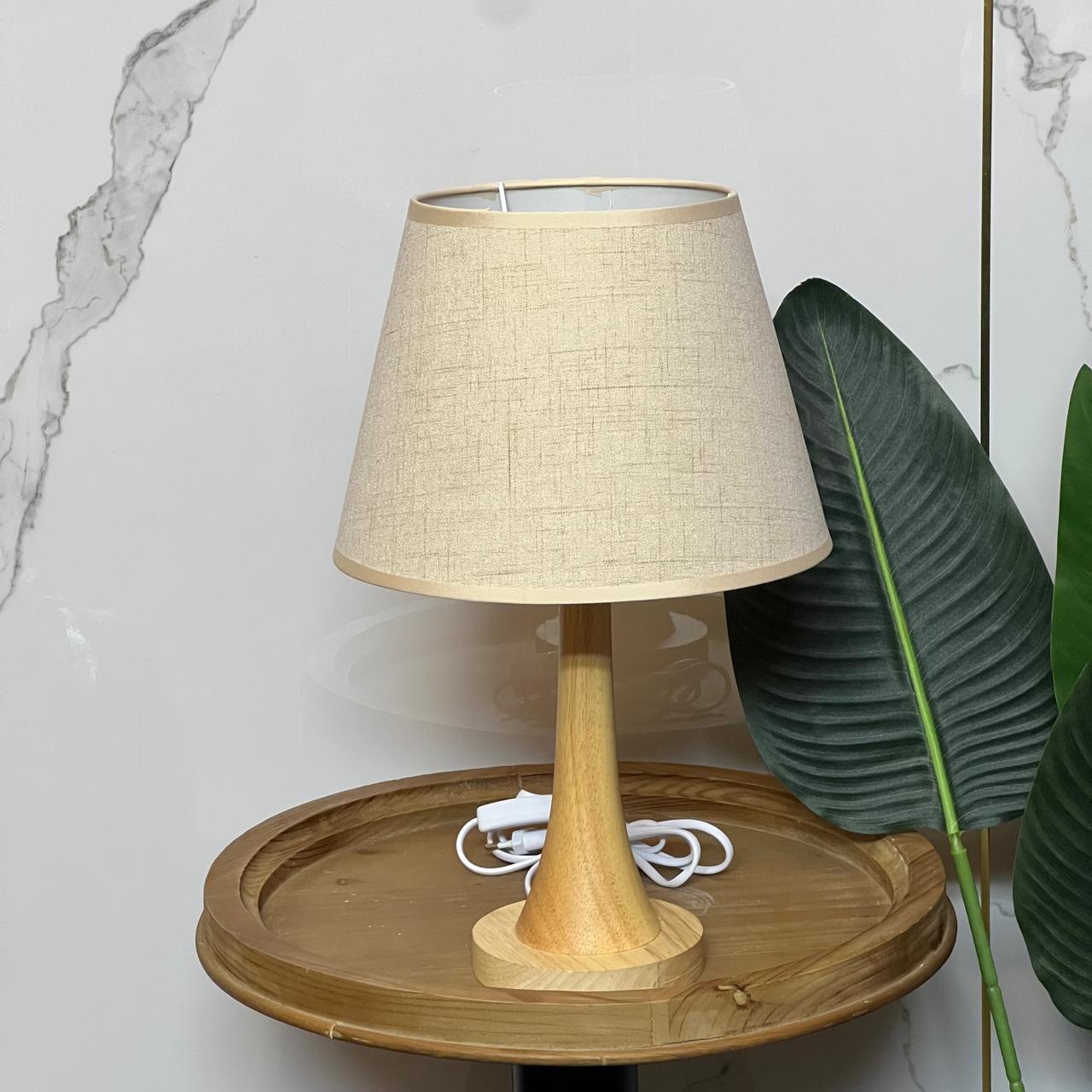 Sleek Wooden Base Lamp