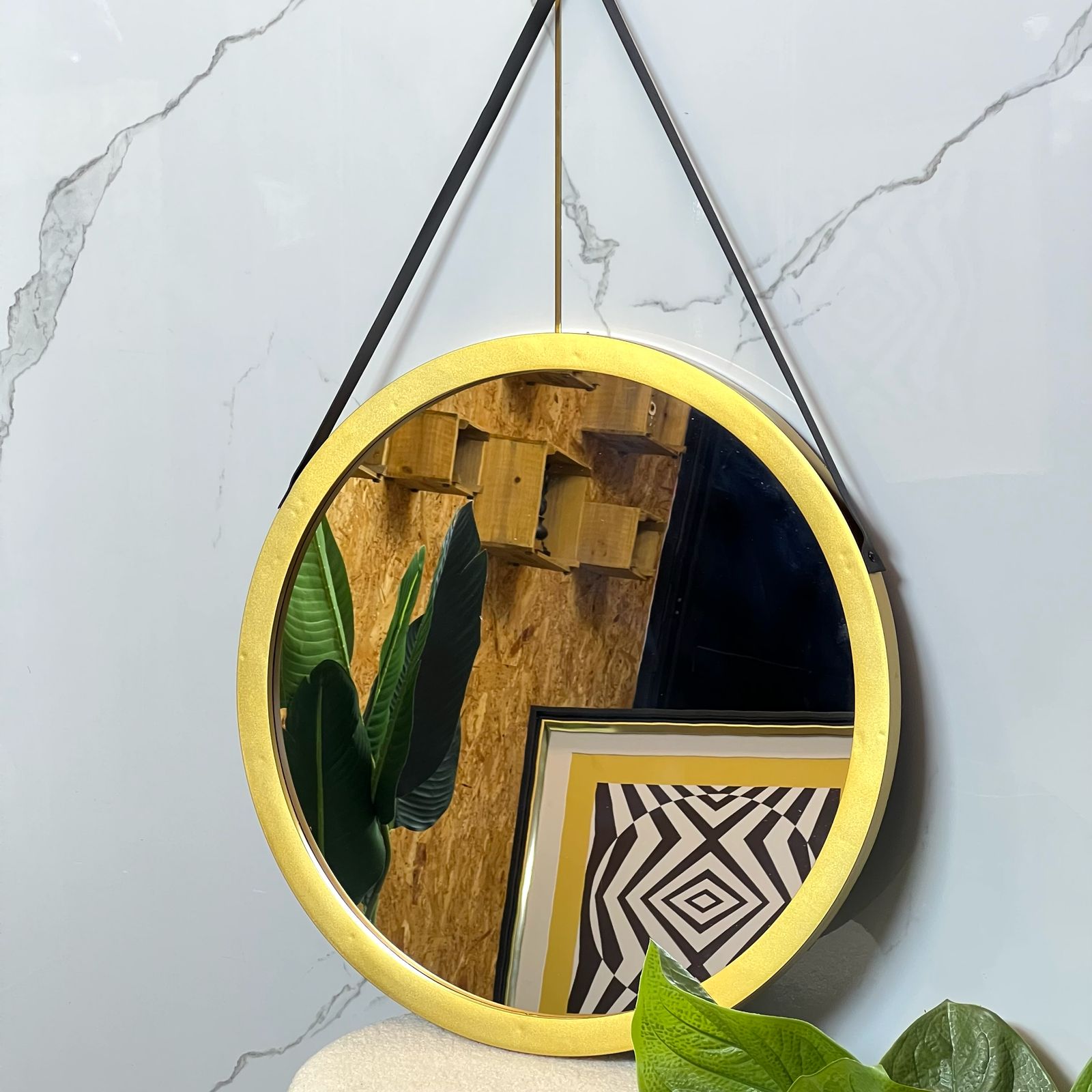 Thick Frame Round Mirror