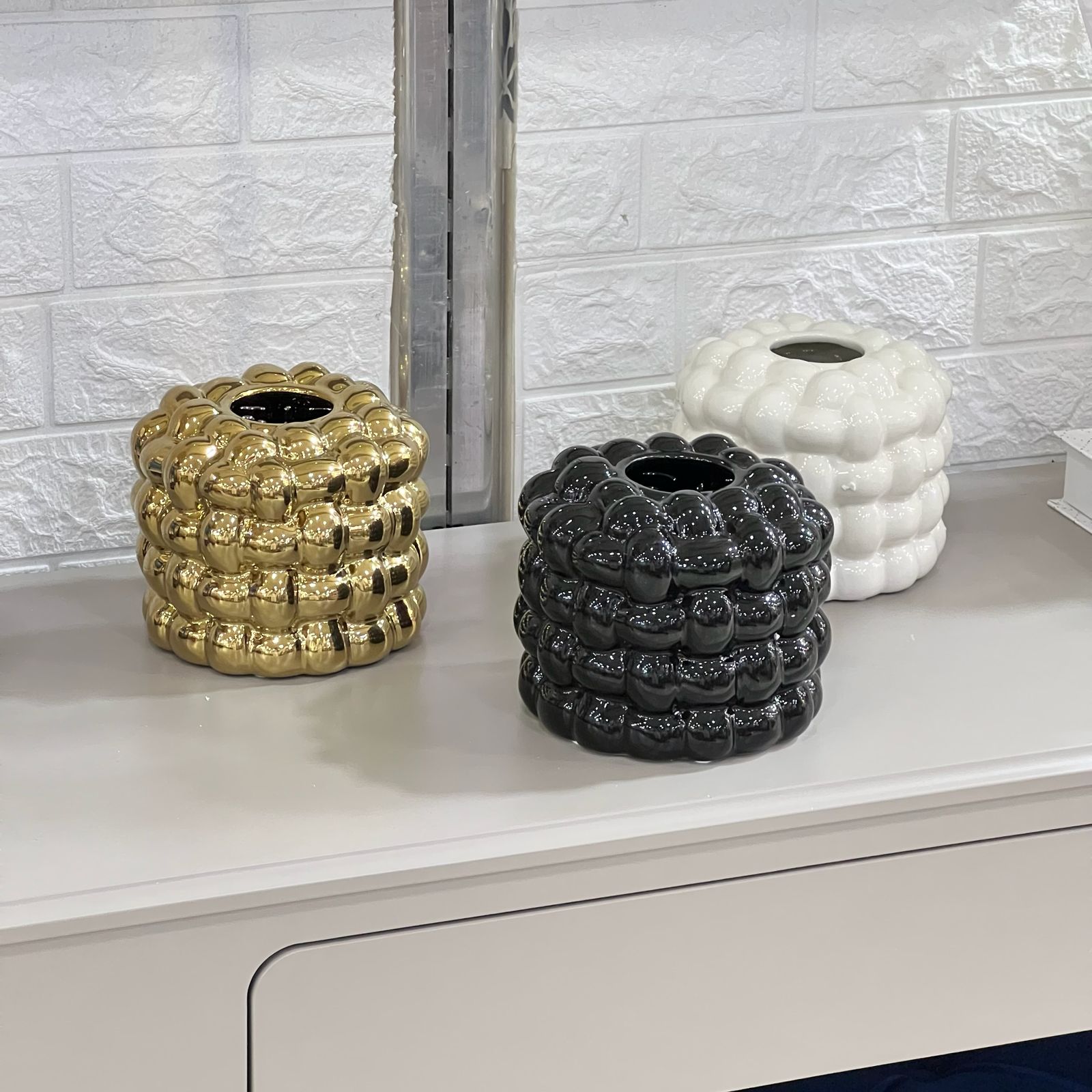 Circle Ceramic Bubble Napkin Holder