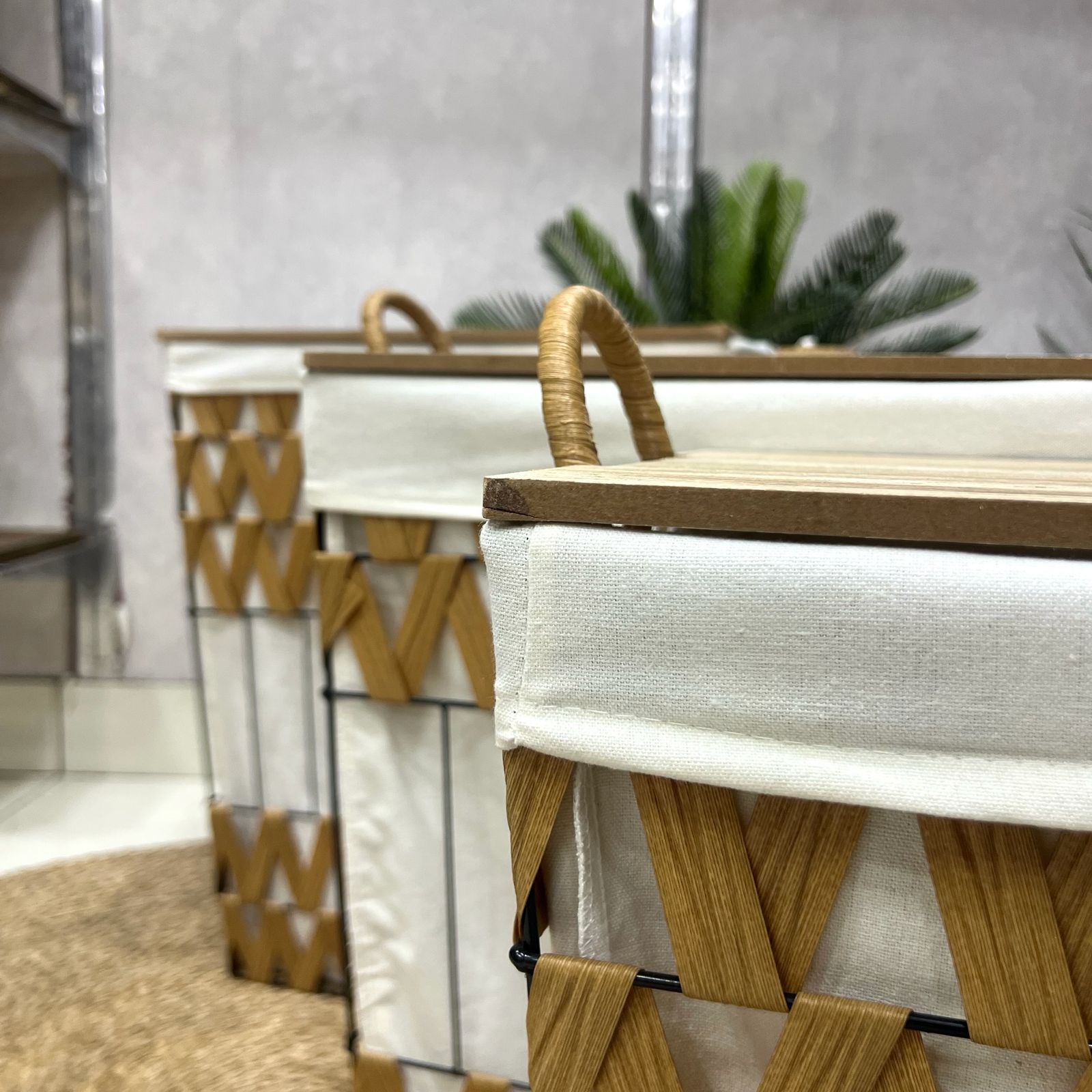 Metal Whicker Laundry / Storage Set