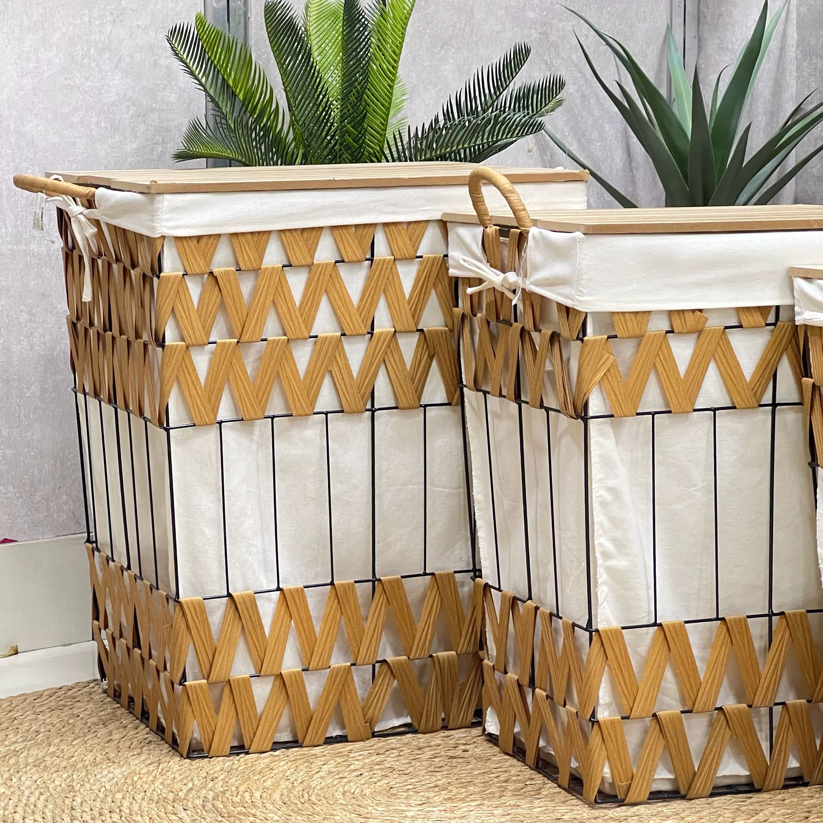 Metal Whicker Laundry / Storage Set