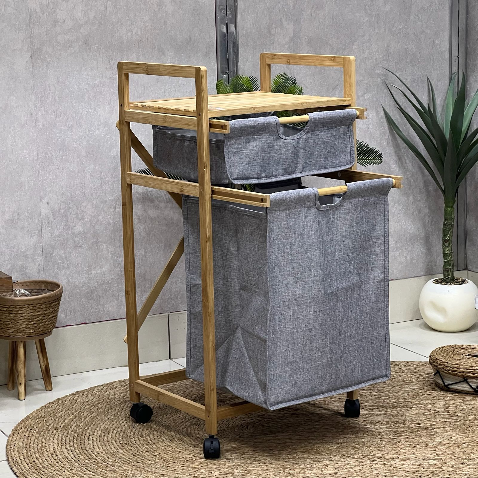 Bamboo Side Storage Laundry