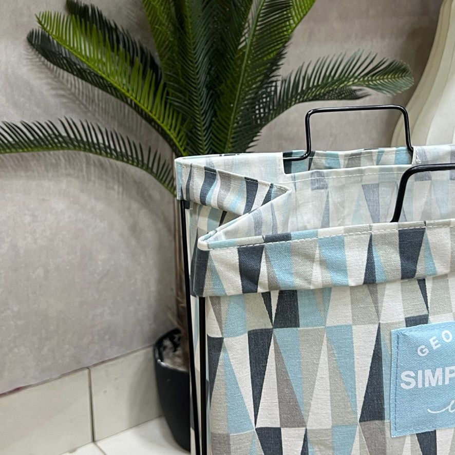 Fun Pattern Standing Wire Frame Laundry Basket