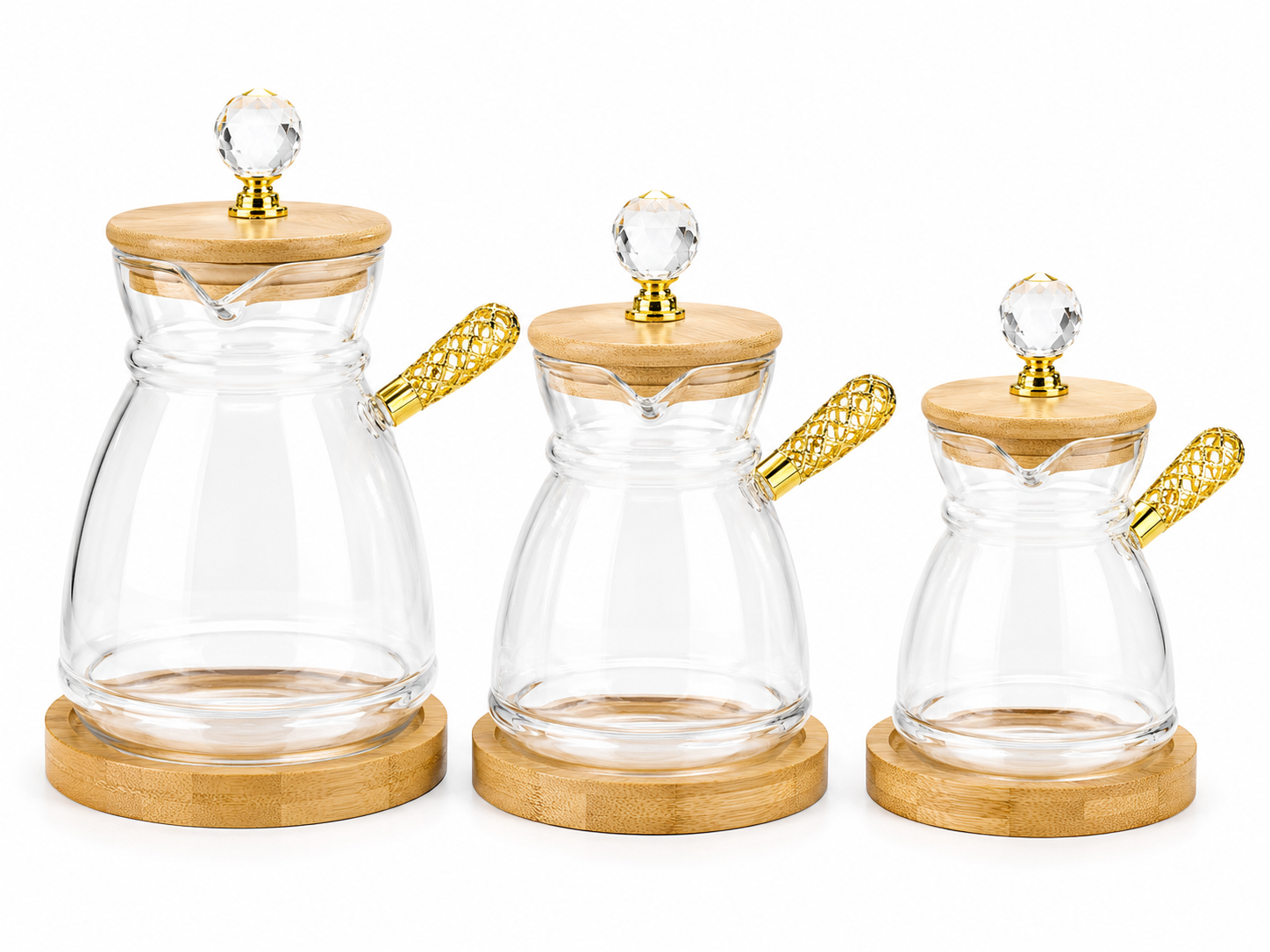 Glass Coffee Pot with Wooden Lid