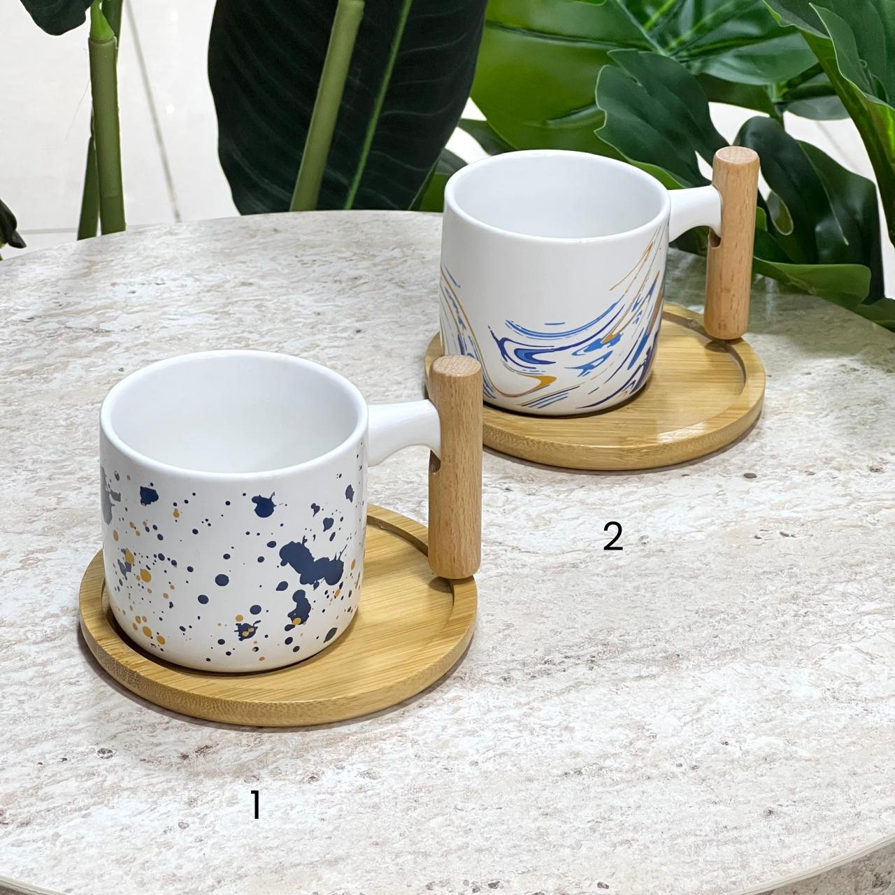 Wooden Trey White Mug