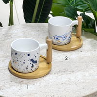 Wooden Trey White Mug