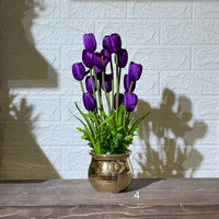 Gold Chrome Pot Artificial Rose