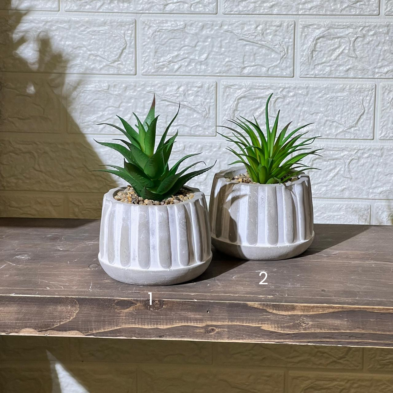 Cool Concrete Pot Artificial Succulent