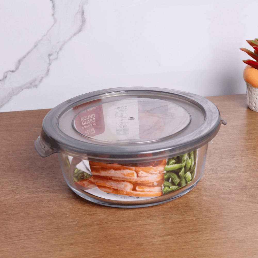 Glass Food Container circular shape