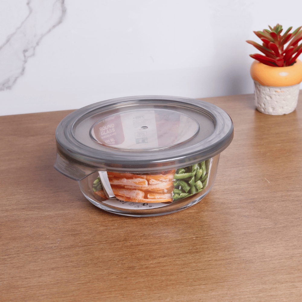 Glass Food Container circular shape small size