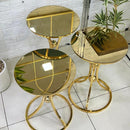 Golden Mirror Round 3-Piece Set Table