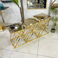 Square Gold Mirror Top 3-Piece Set