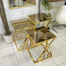 Square Gold Mirror Top 3-Piece Set