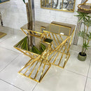 Square Gold Mirror Top 3-Piece Set