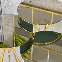 Golden Mirror Edge Legs Round 3-Piece Set Table