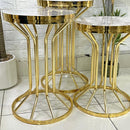 Round White Marble Top 3-Piece Set Tables