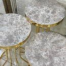 Round White Marble Top 3-Piece Set Tables