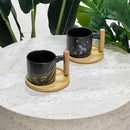 Wooden Trey Black Mug