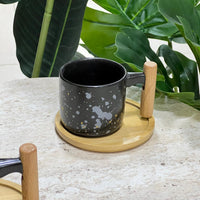 Wooden Trey Black Mug