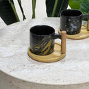 Wooden Trey Black Mug
