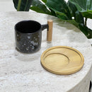 Wooden Trey Black Mug