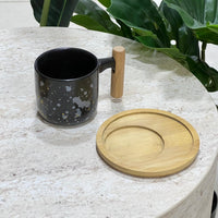 Wooden Trey Black Mug
