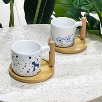 Wooden Trey White Mug