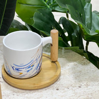 Wooden Trey White Mug