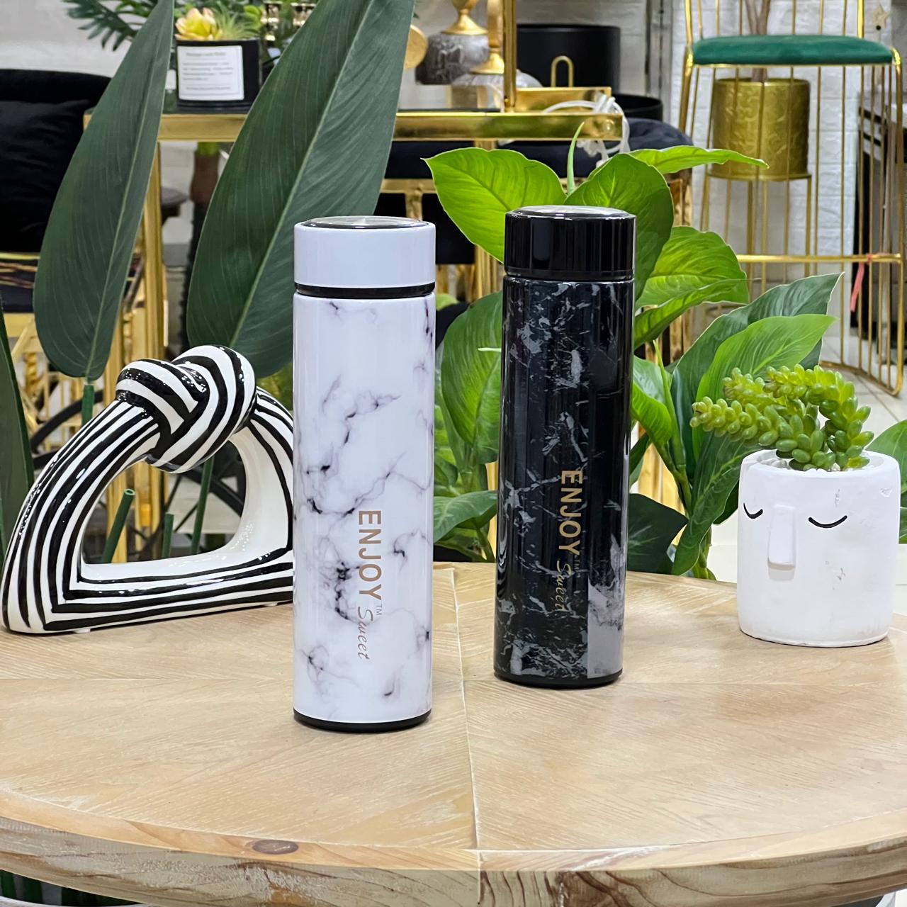 Slim Marble Stainless Steel Thermal Bottle