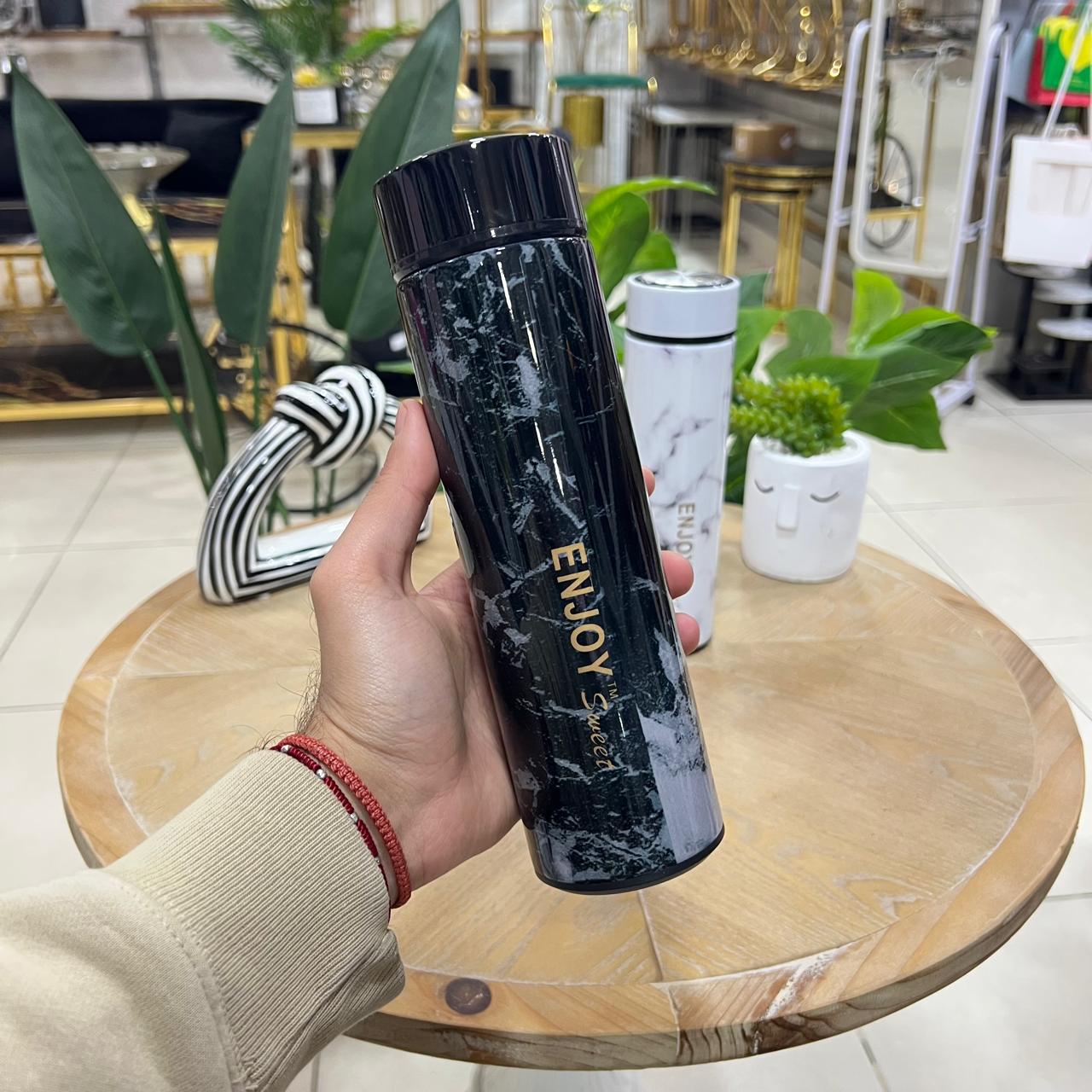 Slim Marble Stainless Steel Thermal Bottle