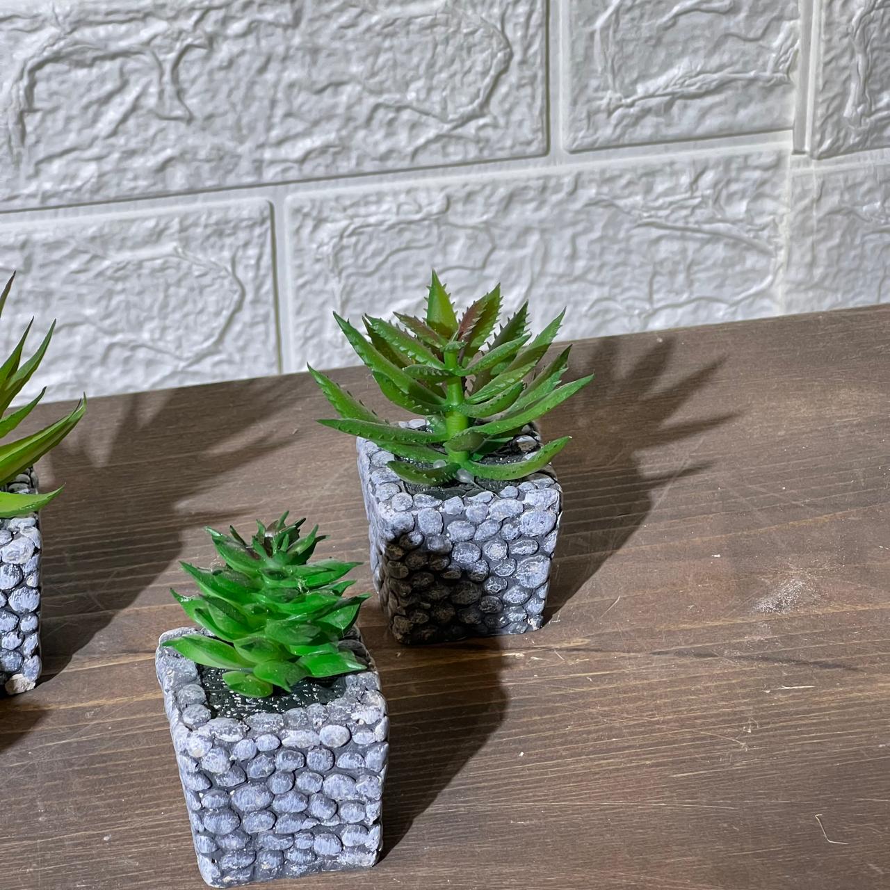 Stone Look Mini Artificial Plant