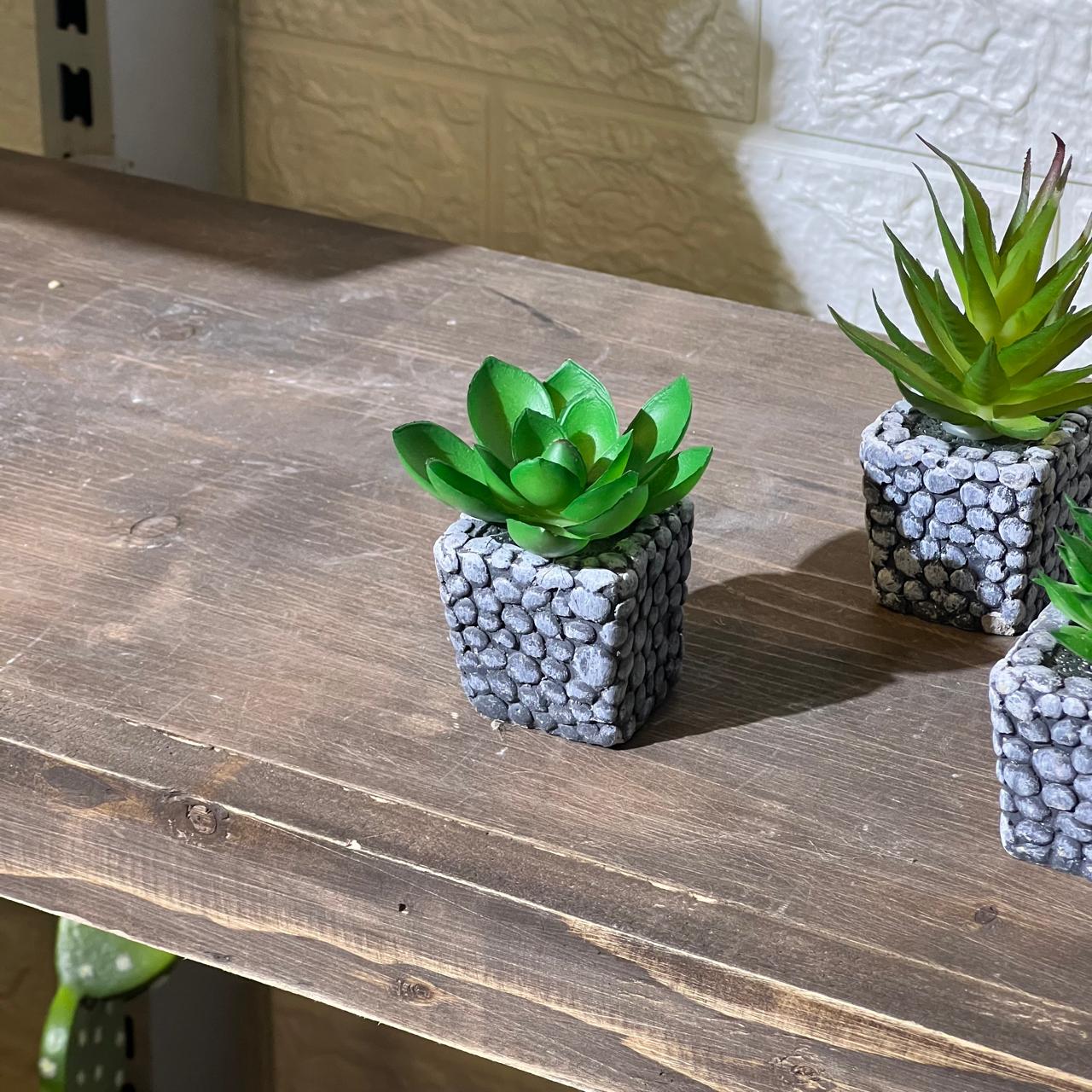Stone Look Mini Artificial Plant