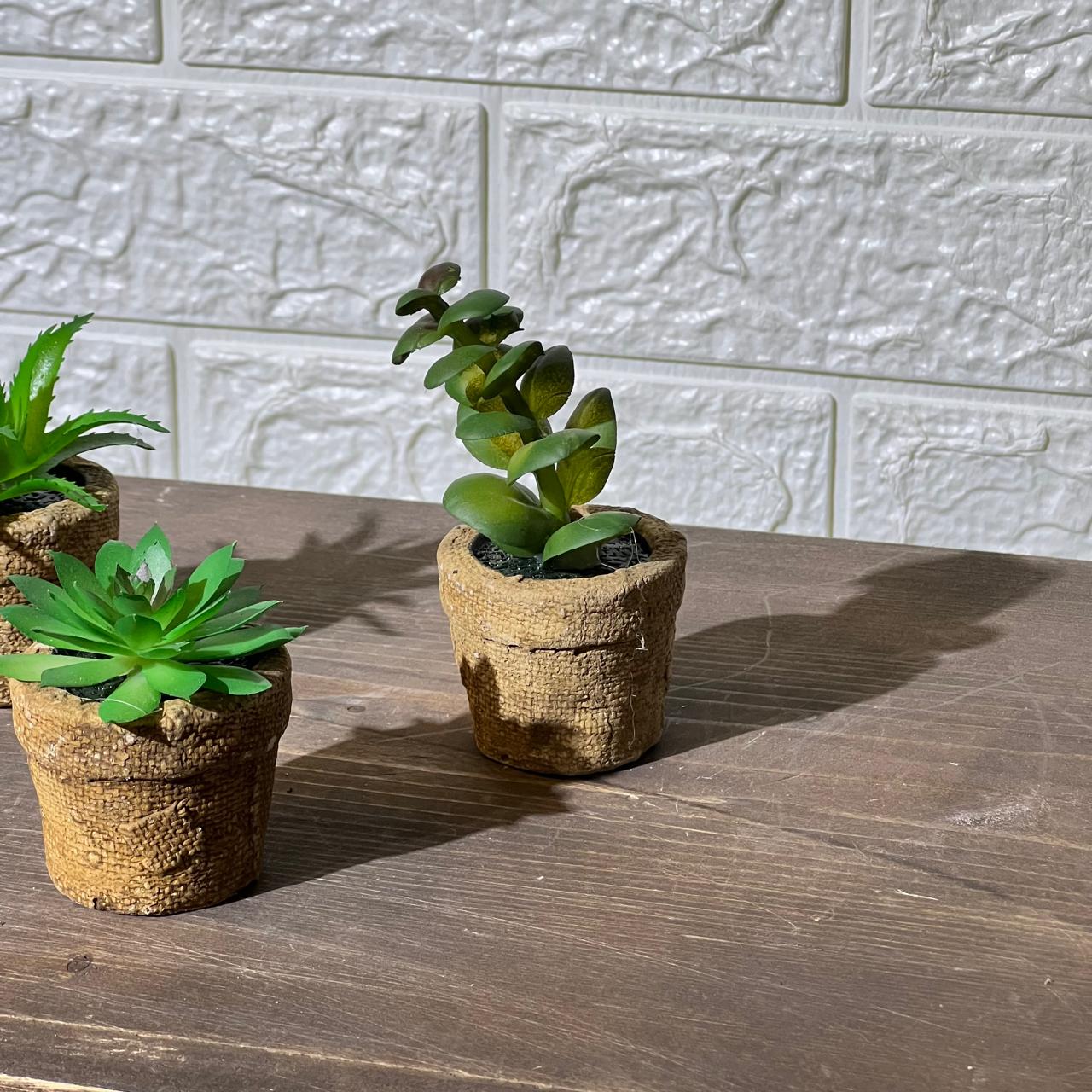 Clay Pot Look Mini Artificial Plant