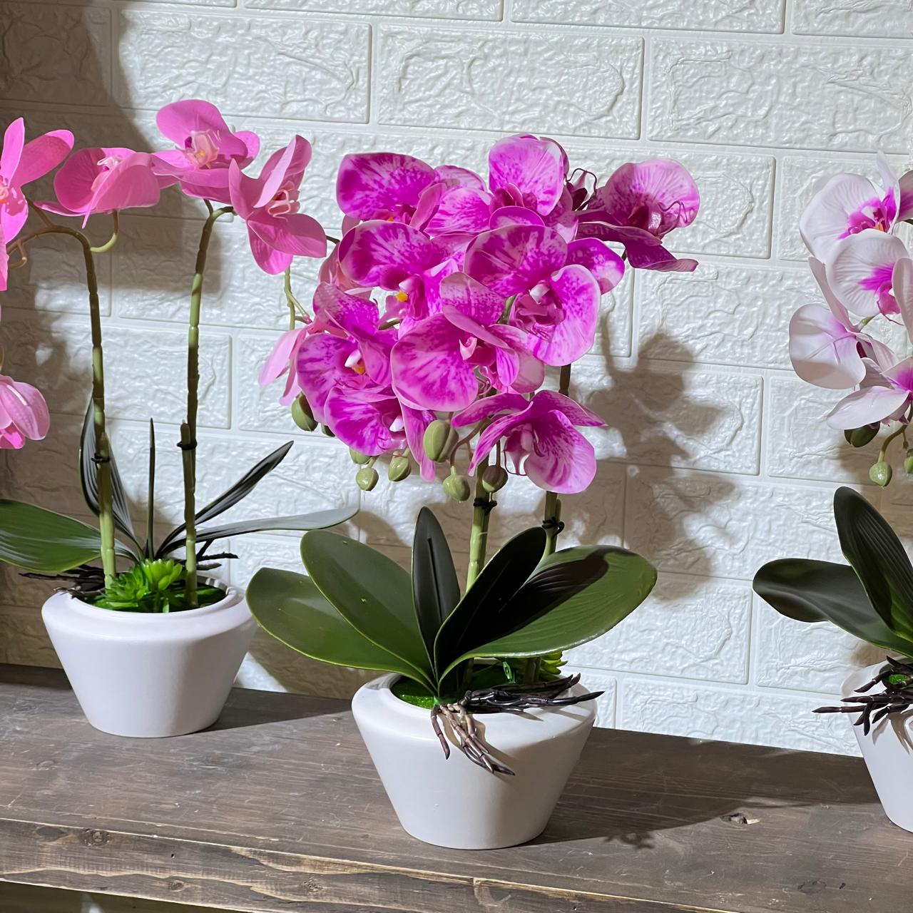White Pot Orchid Artificial Plant