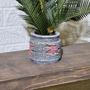 Rustic Concrete Look Pot Mini Palm Artificial