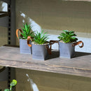 Metal Pot Look Artificial Succulent