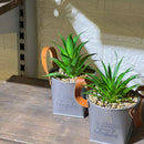 Metal Pot Look Artificial Succulent